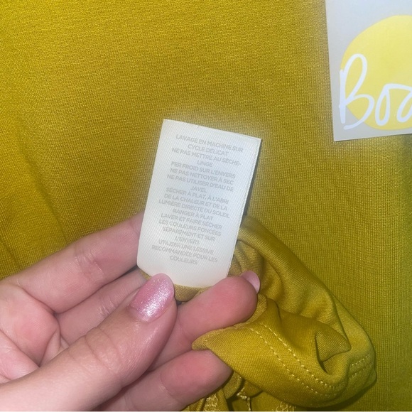 Boden Alexis Jersey Mustard Yellow Knee Length Dress 6P - Picture 9 of 11